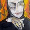 Homenaje a Marlene Dumas, Mixta s tela, 35x45cm, 2021	