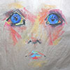 Colección MALASANGRE. Ojos azules. 1991. Pastel sobre papel Kraft. 50 x 40 cm