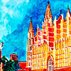 Catedral La Seu Palma de Mallorca. España. Acuarela. 35x50cm sobre papel 300 gr 2023 