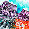 Catedral de Notre Dame. Paris. Francia. Acuarela. 35x50cm sobre papel 300gr 2021 
