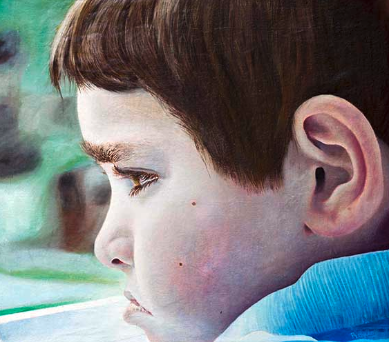 El niño en la ventana, óleo sobre tabla entelada, 45 x 40