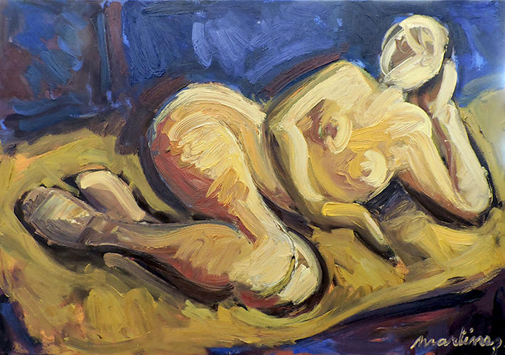 Desnudo acostado. Óleo s/ tela- 70 x 100 cm.- 2019	