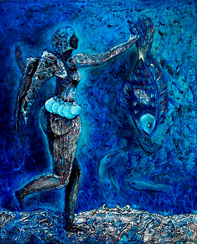 Musa del mar. 100x80cm. Mixta/lienzo. 1er premio  Salón de Arte Religioso.	