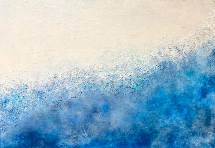 Blue Sea, acrílico con textura,  100x80	